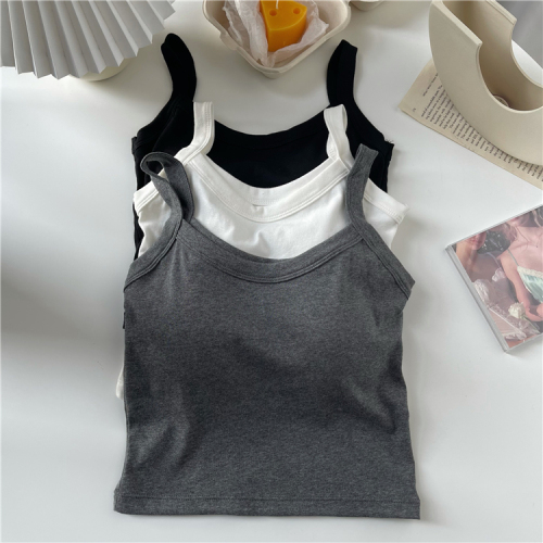 Real price and real shooting 2022 spring suspender vest for women to wear Korean version of light proof belt, breast pad and rag in air