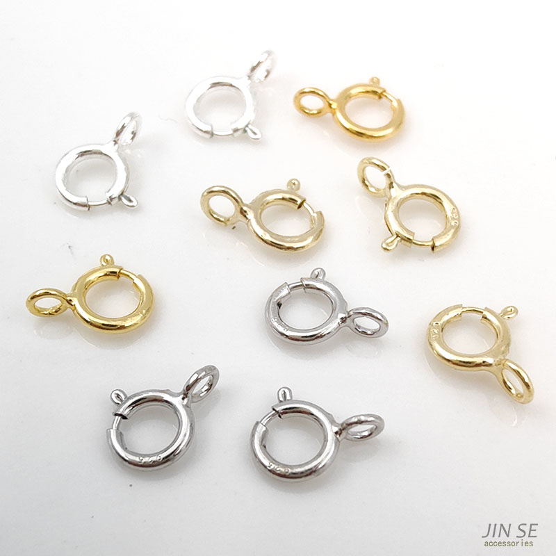 s925银镀真金弹簧扣diy