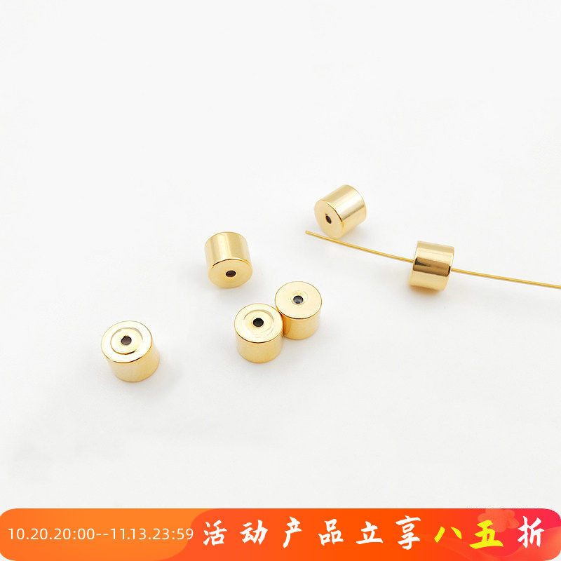 镀18K14K真金保色耳堵圆柱形耳塞防滑防掉diy 耳饰品耳环配件材料