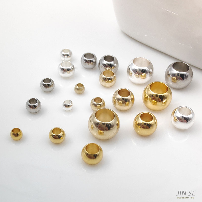 镀18K14K真金直孔珠车轮珠DIY