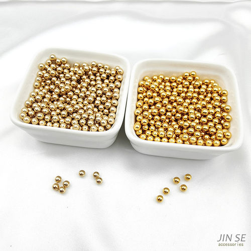 镀18K14K真金无孔光面光身圆珠