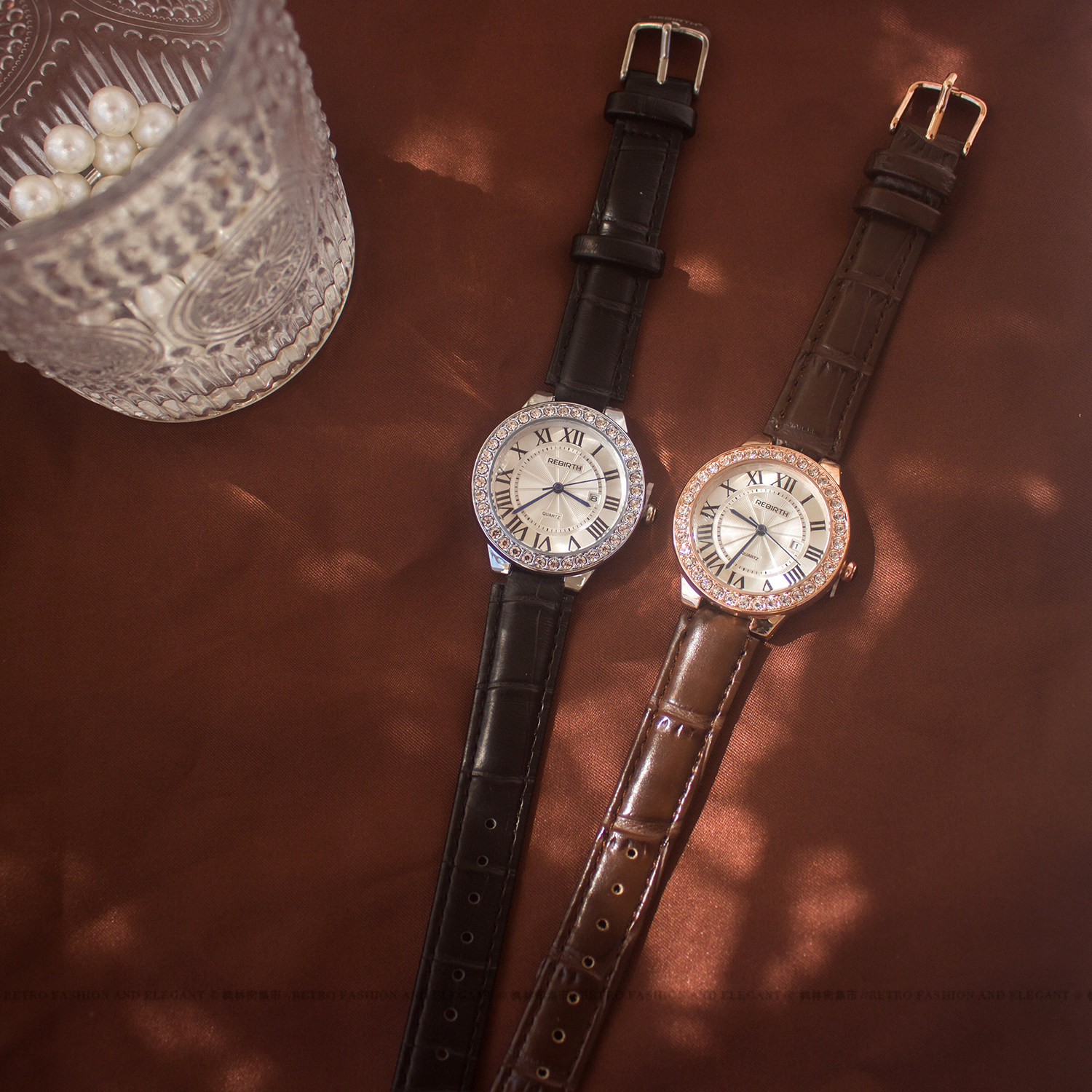 简约复古大表盘皮带手表女学生chic罗马刻度石英表百搭气质日历表