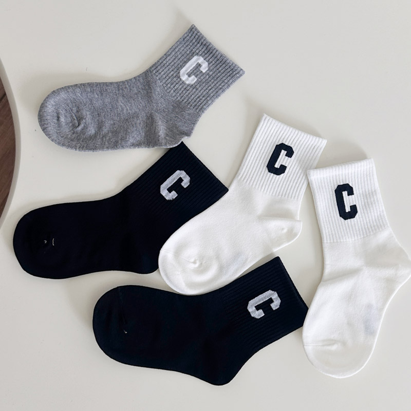 儿童袜子春秋新款纯棉中筒袜