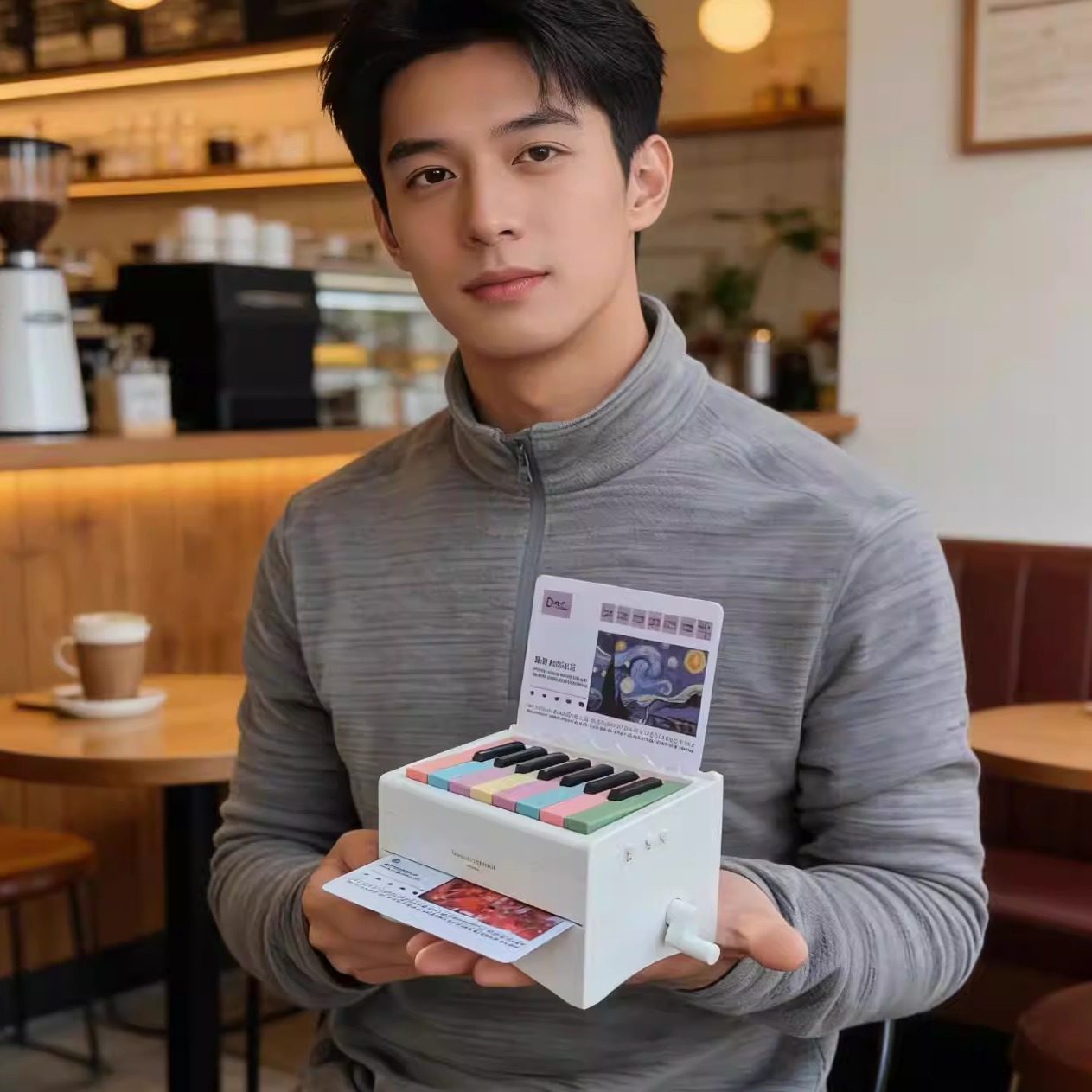 2026年新款可弹奏的钢琴台历日历周董灯光蓝牙手摇创意礼物杰伦