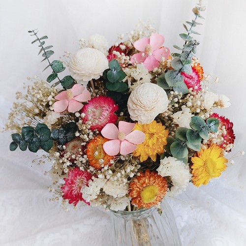 干花插花花束花卉妇女节