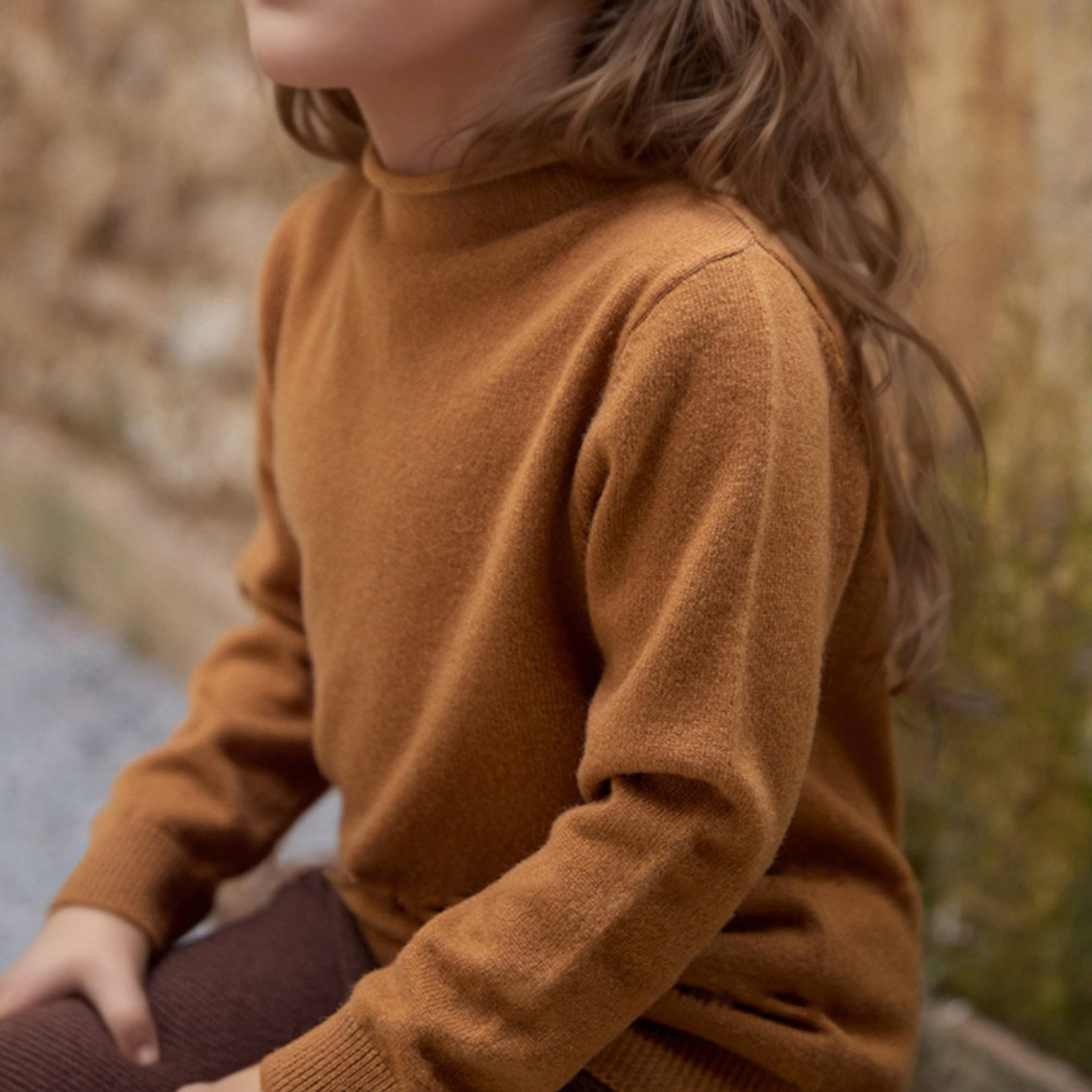 女童含羊毛的圆领纯色基础毛衣2025秋冬新款儿童针织衫毛衫上衣