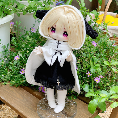 可奈造物黑脸羊bjd三插六分娃衣无属性暗黑礼服华丽风可爱套装