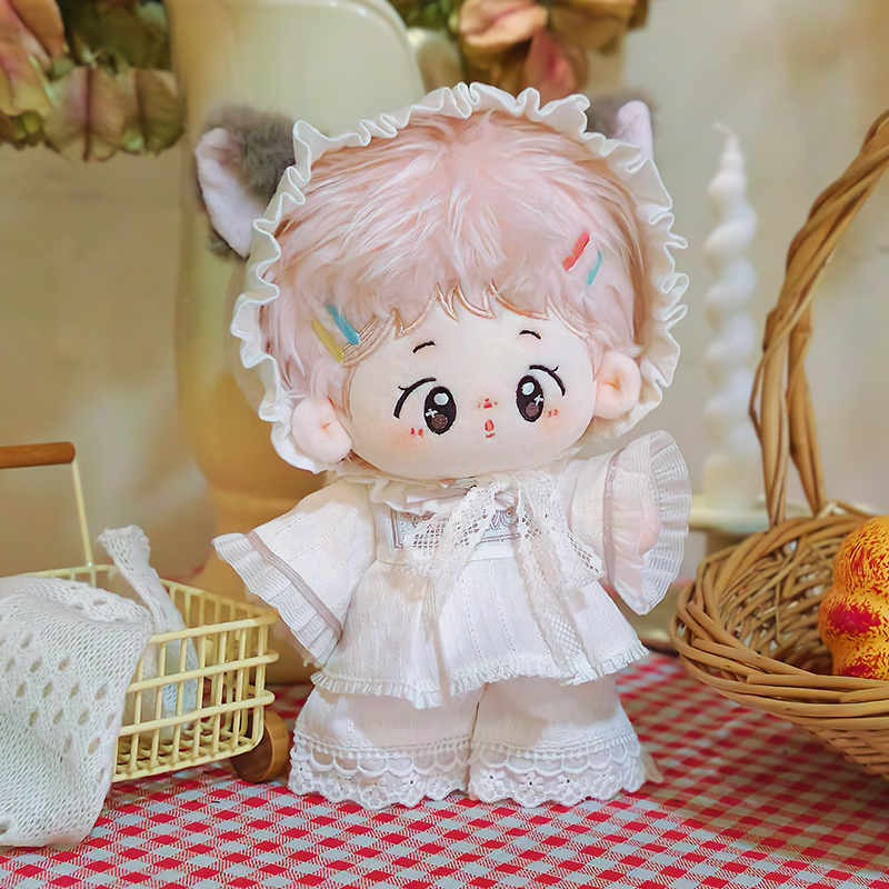 可奈造物猫猫睡衣20cm原创棉花娃娃衣服可爱连衣裙毛绒换装玩具