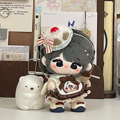 园长裤茶茶10cm薄巧暹罗喵可爱无属性娃衣套装换装玩具毛绒少女