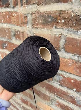 标价1斤 100%棉 丝光细扁带线 黑色带子纱 夏季手编线 罩衫吊带线