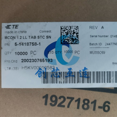 TE泰科连接器 5-1418758-1 线规：22-23AWG 压接 端子 公端