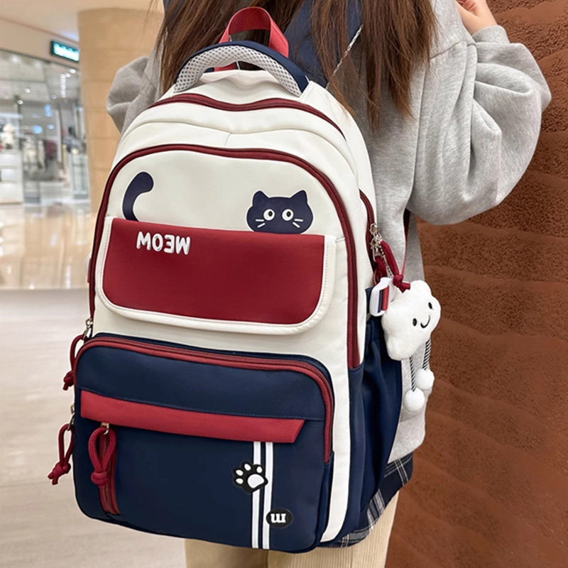 德国高颜值书包初中生大容量防水护脊背包女生2025新款学生双肩包