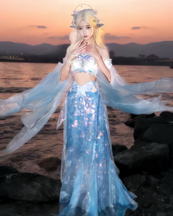 異域風(fēng)情人魚公主人魚姬美人魚發(fā)冠漢服寫真攝影西雙版 納舞蹈演出