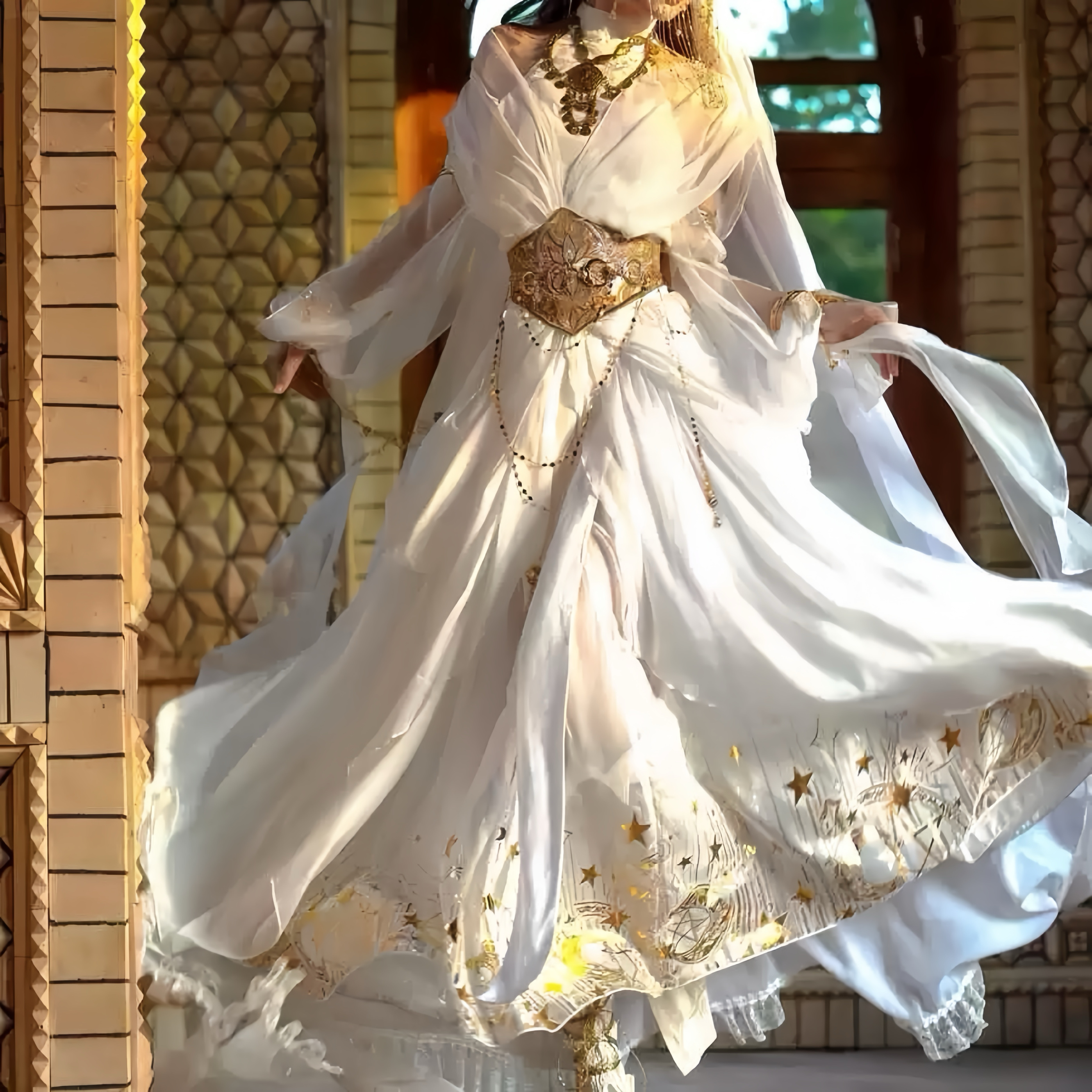 新款JSK连衣裙希腊风Lolita春夏超仙异域风情西域公主写真摄影服