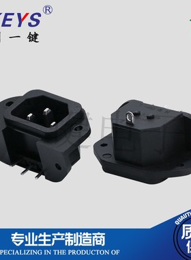 AC-114直脚90度电源插座带耳朵品字母座AC-013A-210 SS-120E全铜