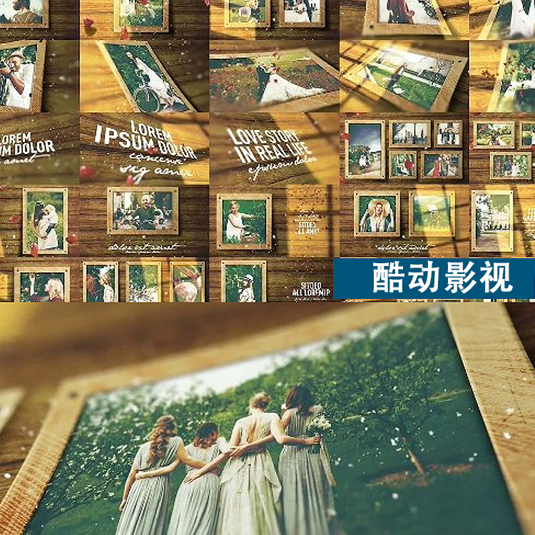 115个甜蜜婚礼MV主题展示场景动画怀旧复古家庭回忆纪相册AE模板