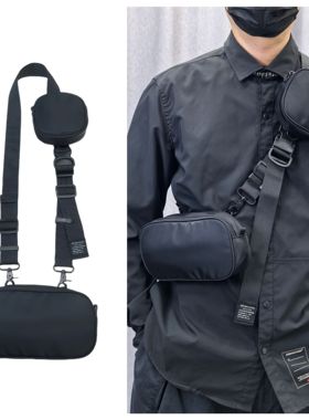 medkai斜挎包男可拆卸模块化单肩包便携手机背包尼龙布子母小方包