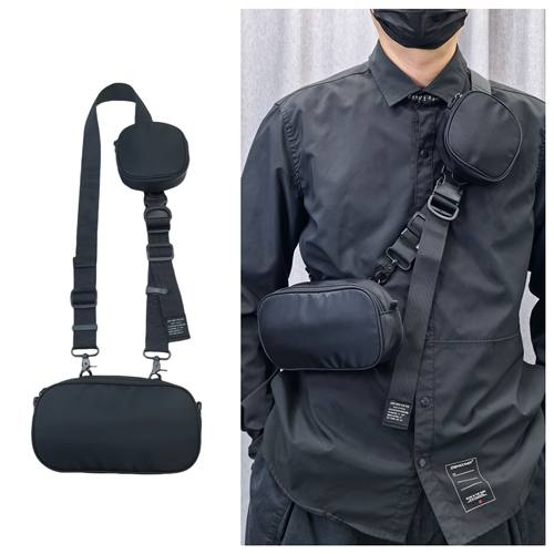 medkai斜挎包男可拆卸模块化单肩包便携手机背包尼龙布子母小方包