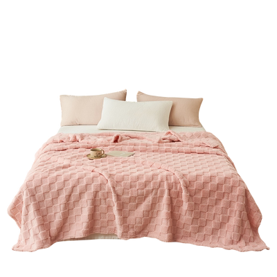 恒源祥冬季羊羔绒毛毯双层加厚