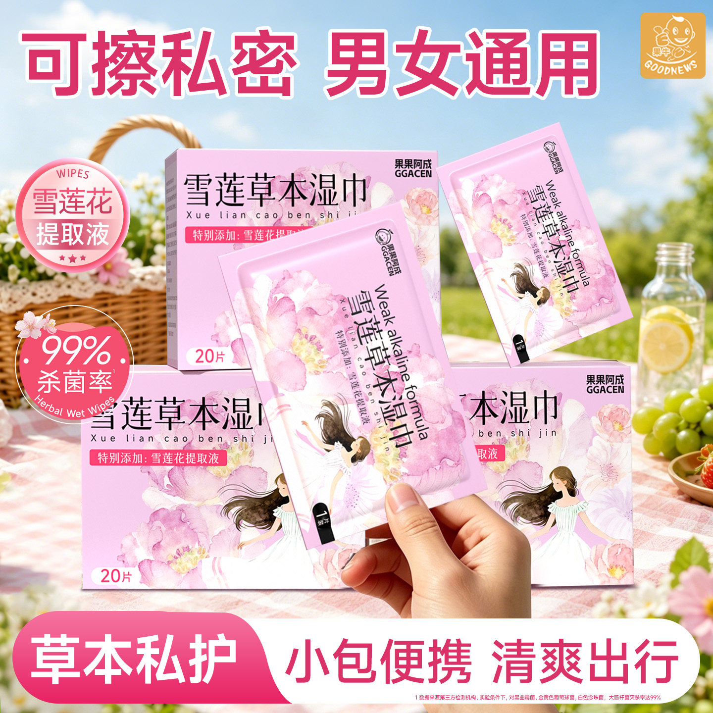 私密湿巾可擦私处男女通用私护清洁杀菌免洗湿纸巾小包便携独立包图片