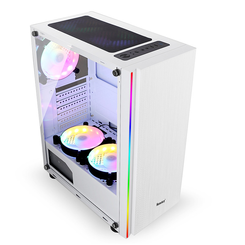 HUNTKEY MAGIC SHADOW I 컴퓨터 케이스 데스크탑 DIY 풀 사이드 투명 RGB 게임 수냉식 ATX 대형 보드 케이스 백라인