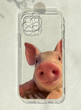 可爱小猪鼻适用苹果15/16promax华为p70/nova10se红米k60搞怪OPPOreno9荣耀80vivoiqoo12一加9rt透明手机壳潮
