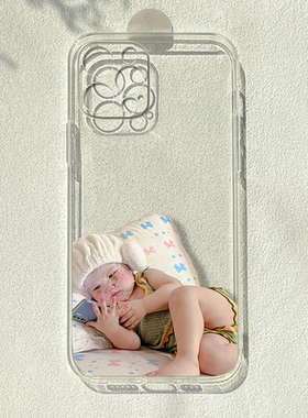 ins可爱小女孩适用苹果15/14华为mate60pro红米k40s荣耀70透明手机壳