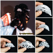 饰 高品醋酸仿玉镂空 玉佩 玉璜秦汉风凤纹头饰品腰坠古风diy汉服