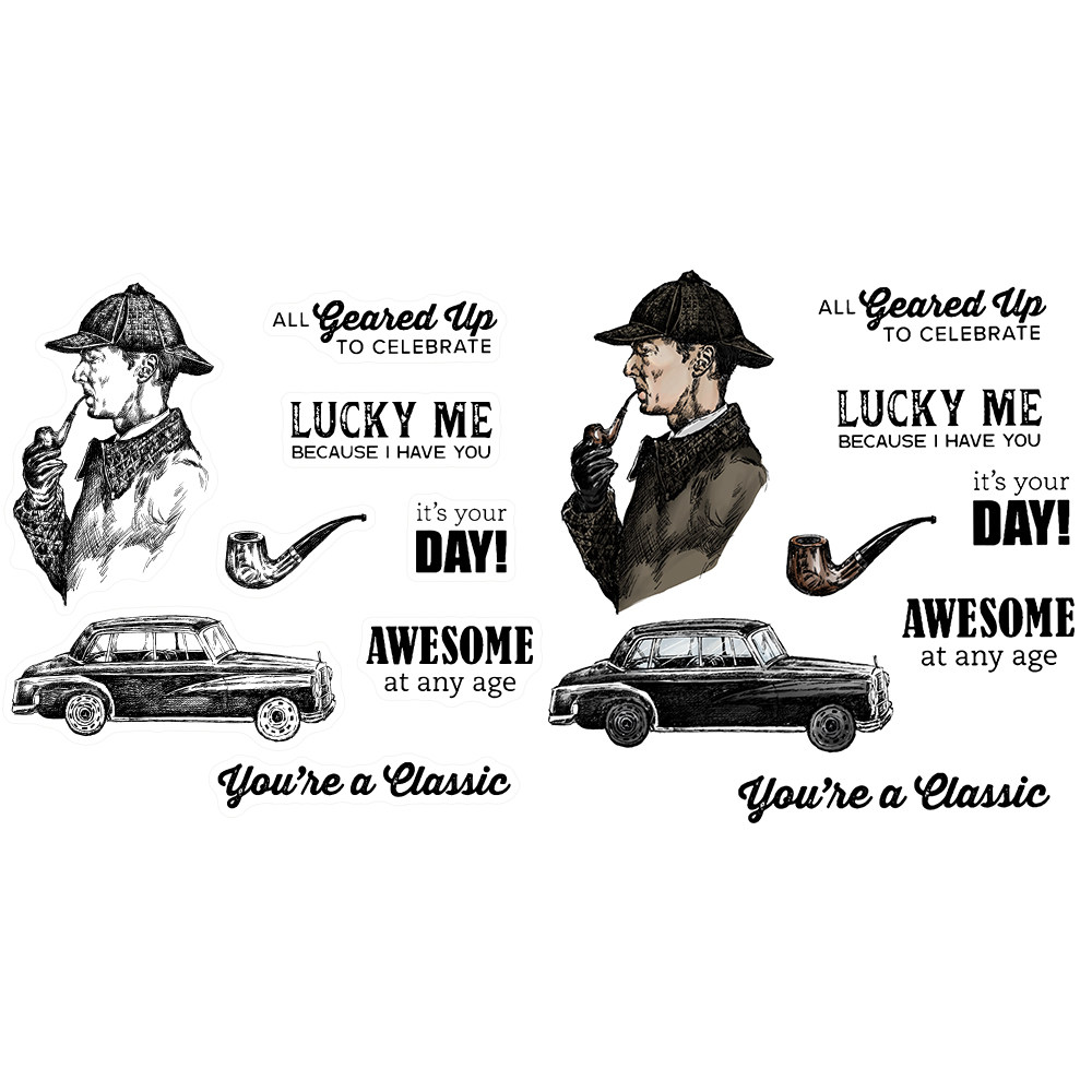 复古汽车男人套装硅胶手工透明印章DIY相册日记本手账装饰工具,文具电教/文化用品/商务用品,成品印章/学生用印/火漆,淘宝优惠券,粉丝福利购,淘宝优惠卷