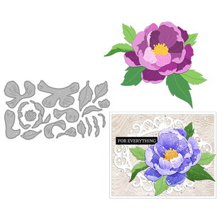 芍药花朵scrapbook金属碳钢刀模硅胶印章手帐装饰压花蚀刻刀模