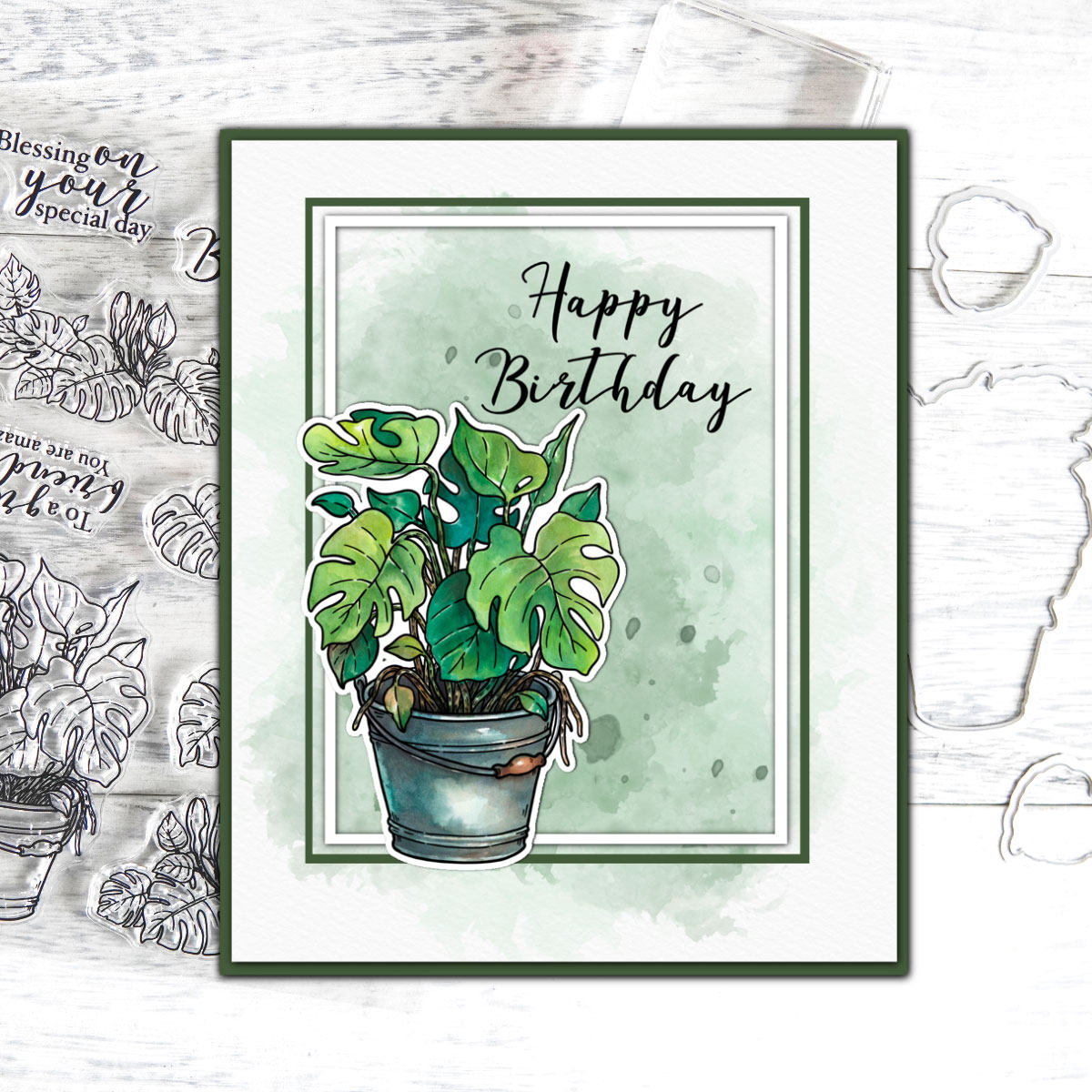 龟背竹植物盆栽叶套装硅胶手工透明印章DIY相册日记手账装饰工具,文具电教/文化用品/商务用品,成品印章/学生用印/火漆,淘宝优惠券,粉丝福利购,淘宝优惠卷