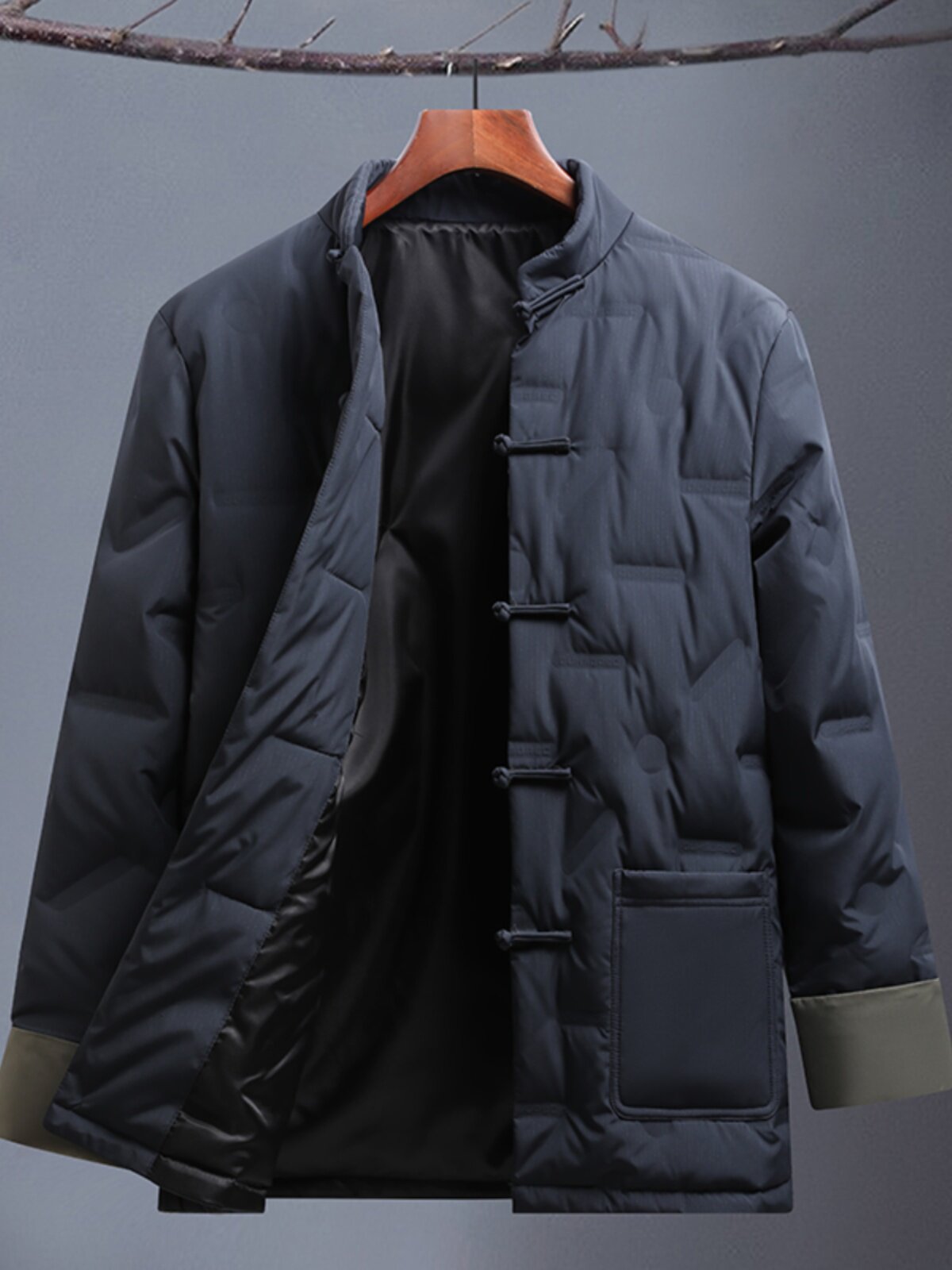 DOWN TANG SUIT MENS WINTER CASUAL DOWN JACKET CHINESE STYLE RETRO BUCKLE COTTON JACKET JACKET MENS CHINESE DAD WEAR