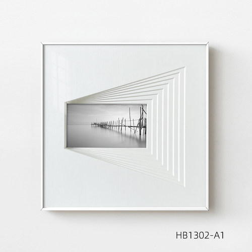 现代简约客厅装饰画多层黑白风景