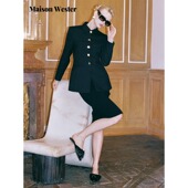 黑色收腰翻领西装 新品 外套纯色半身包臀裙 Wester2026春季 Maison