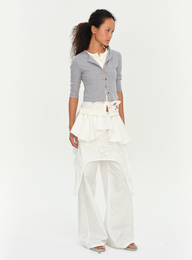 MovingMovingMoving 5/16 20:00 白色三层拼料层次感裙片休闲裤