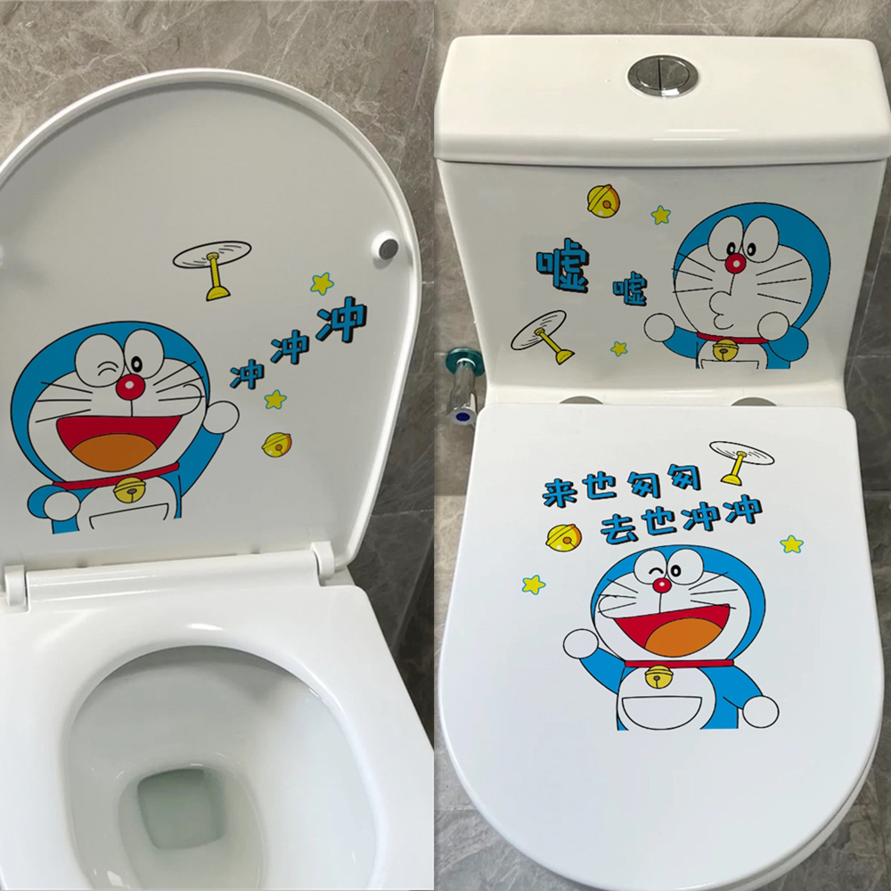 蓝胖子机器猫防水马桶贴