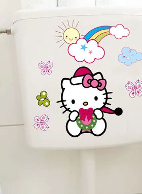 卡通Kitty猫防水马桶贴纸