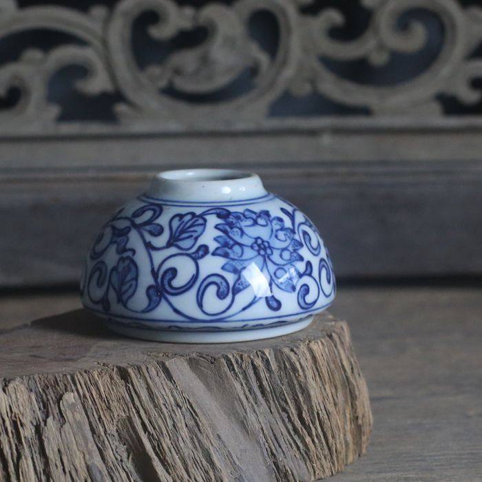 景德镇仿古瓷器 手工手绘青花文房水滴笔洗 古玩古董包老收藏品摆