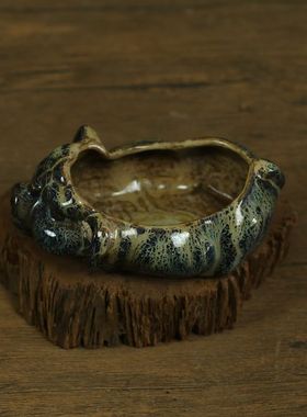 景德镇手工制作高温颜色釉猪古玩