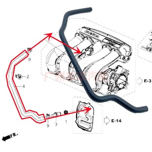三代飞度新锋范缤智XRV哥瑞竞瑞进气歧管废气管废气软管PCV软管