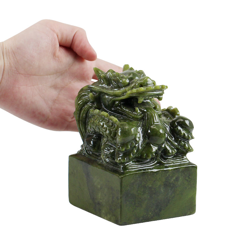 客厅印章星座缘青玉乾隆玉玺摆件
