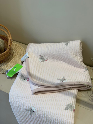 韩式大鹅～秋冬绒绒全棉绗缝床盖棉绒保暖亲肤加厚