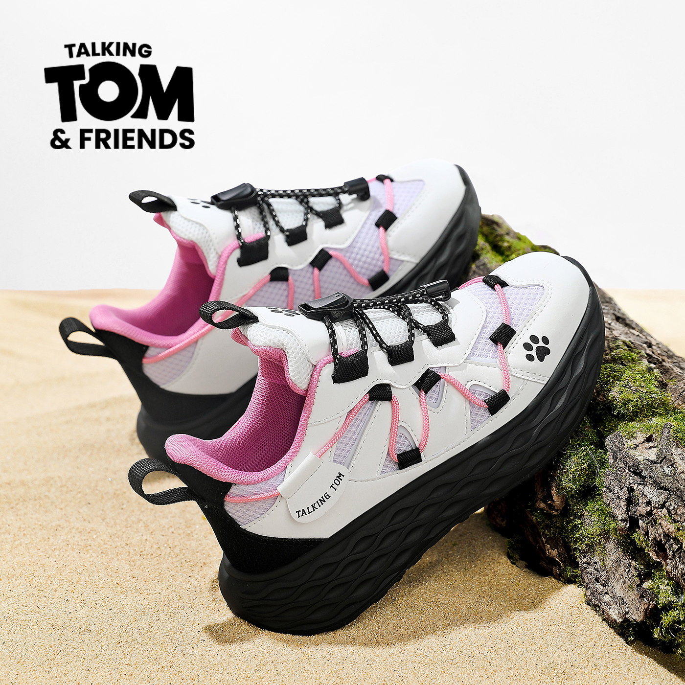 汤姆猫女童运动鞋网面透气春夏季软底防滑女孩户外儿童休闲跑步鞋