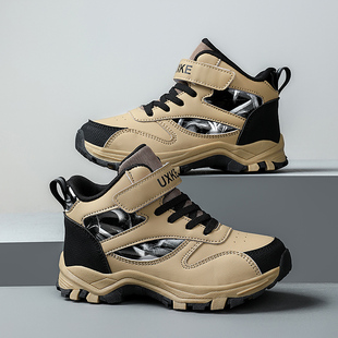 ABCkings男童鞋子高帮运动鞋秋冬新款防水防滑户外徒步登山旅游鞋