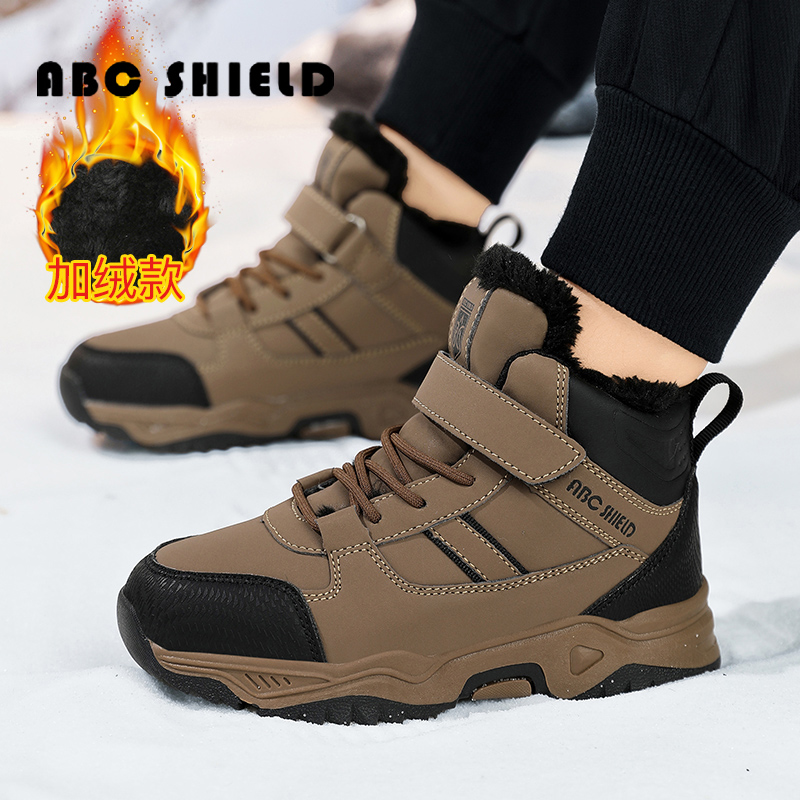 男童棉鞋冬季加绒保暖防水雪地靴