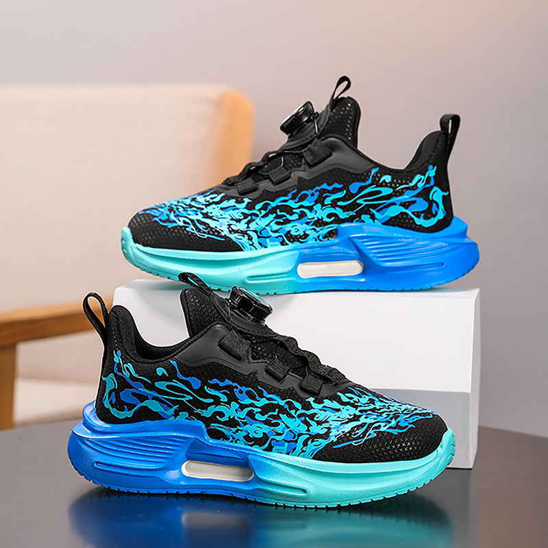 ABCkings男童鞋子皮面防水旋转纽扣儿童运动鞋轻便软底休闲跑步鞋