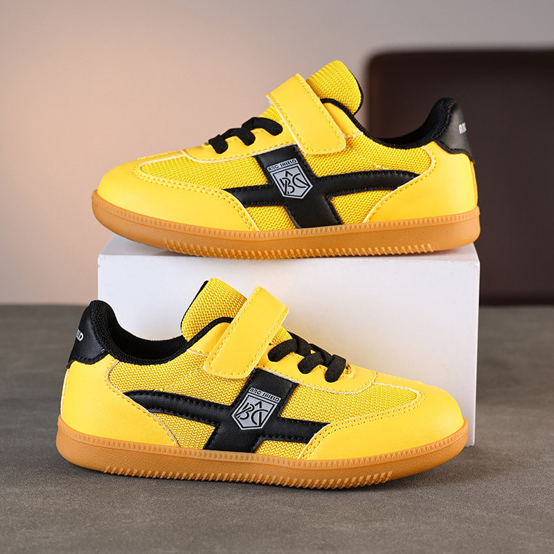 ABC SHIELD男童鞋子低帮板鞋春季透气网面魔术贴中大童软底德训鞋