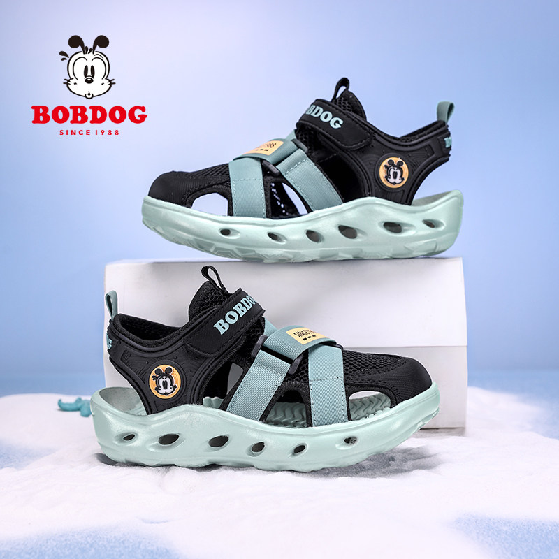 巴布豆儿童凉鞋男童溯溪鞋2026夏季透气网面女童包头休闲运动凉鞋