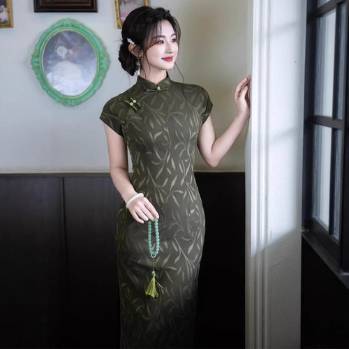 2026春夏新款旗袍乐丽丝剪花长款旗袍文艺复古民国风显瘦少女旗袍