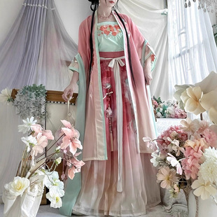 宋制汉服女2026新款春秋长褙子刺绣吊带套装仙气绝美日常古装
